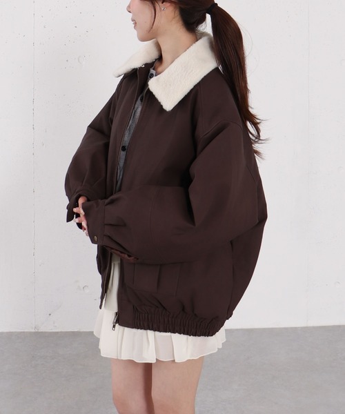 archives（アルシーヴ） ブルゾン アウター ファー衿付中綿フェイク