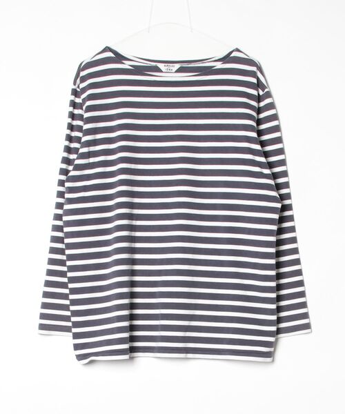 AURALEE ボーダー 長袖Tシャツ　カットソー　ニット　コットン AURALEE（オーラリー） ボーダー柄長袖カットソー「IENAコラボ」 1