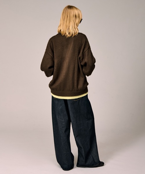 WETTEMPT カーディガン V NECK BRUSHED LAYERED CARDIGAN / Vネック 