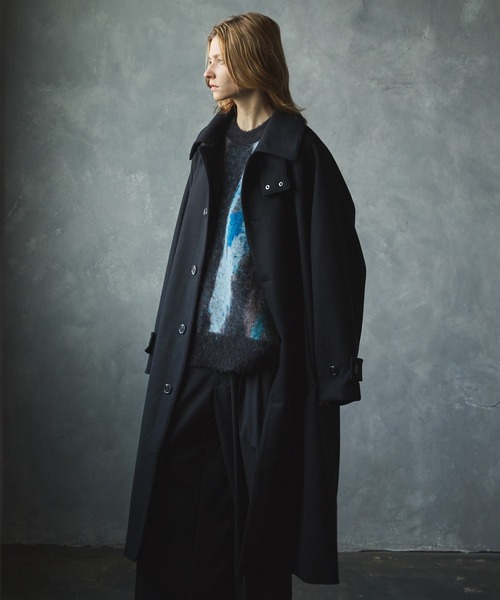 「CIASENSE」 ステンカラーコート L ダークブラウン メンズ_画像5