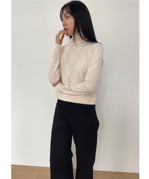 「Didot.showroom」 タートルネックニット FREE ブラック レディース_画像4