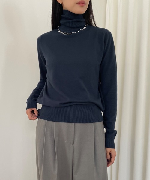 「Didot.showroom」 タートルネックニット FREE ブラック レディース_画像8
