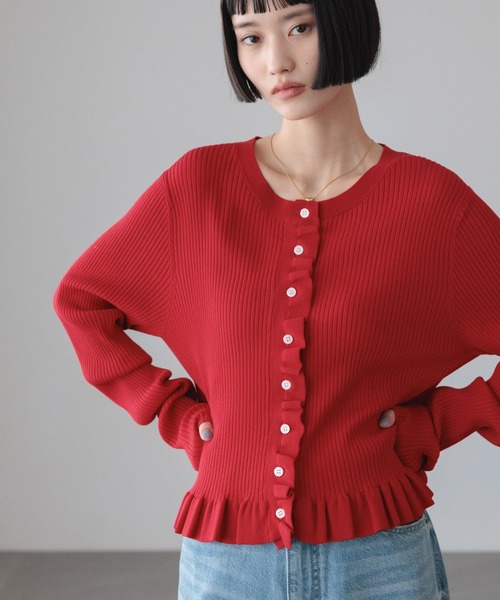 LOWRYS FARM（ローリーズファーム） tシャツ フリルカーディガンLS