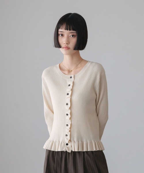LOWRYS FARM（ローリーズファーム） tシャツ フリルカーディガンLS