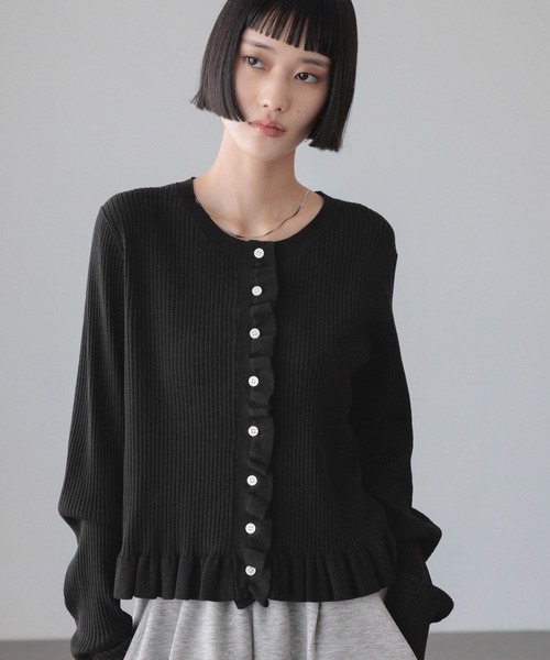 LOWRYS FARM（ローリーズファーム） tシャツ フリルカーディガンLS