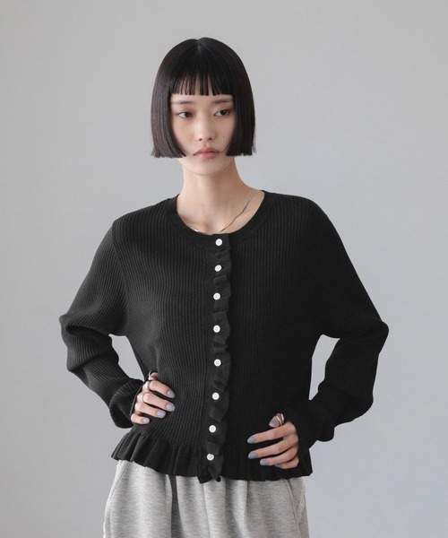 LOWRYS FARM（ローリーズファーム） tシャツ フリルカーディガンLS