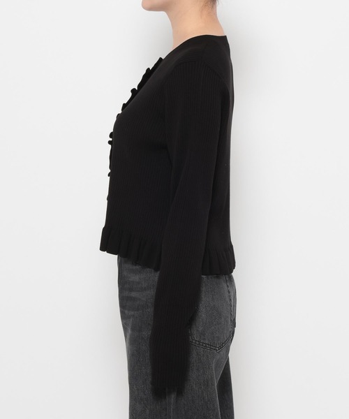 フリルカーディガンＬＳ　ブラック　638337 ローリーズファーム セール】フリルカーディガンLS 638337（Tシャツ/カットソー