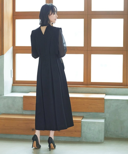 「RUIRUE BOUTIQUE」 長袖ワンピース LL ブルーグレー レディース_画像3