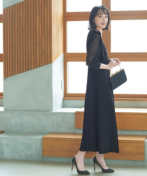 「RUIRUE BOUTIQUE」 長袖ワンピース LL ブルーグレー レディース_画像5