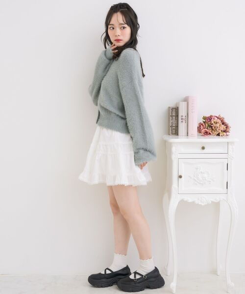 「ems excite」 ニットカーディガン FREE ダークグレー レディース_画像7