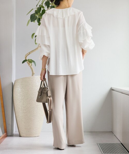  Rive Gauche SS00 シルク　ワイド　スラックス　46 RIVE DROITE（リヴドロワ） ワイドパンツ スラックス パンツ