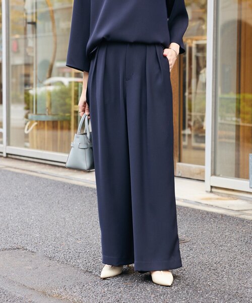  Rive Gauche SS00 シルク　ワイド　スラックス　46 RIVE DROITE（リヴドロワ） ワイドパンツ スラックス パンツ