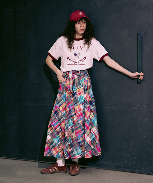 Freada（フリーダ） スカート インドパッチワークチェック巻きスカート