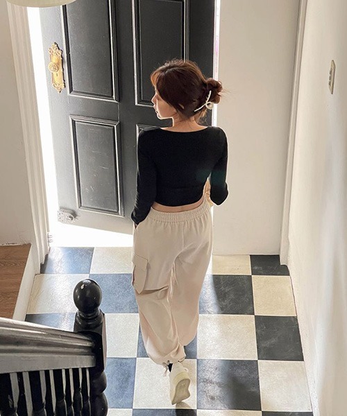 「SONA」 カーゴパンツ LONG ベージュ レディース_画像4