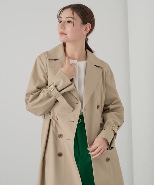「ANAYI」 トレンチコート 38 ネイビー レディースの画像