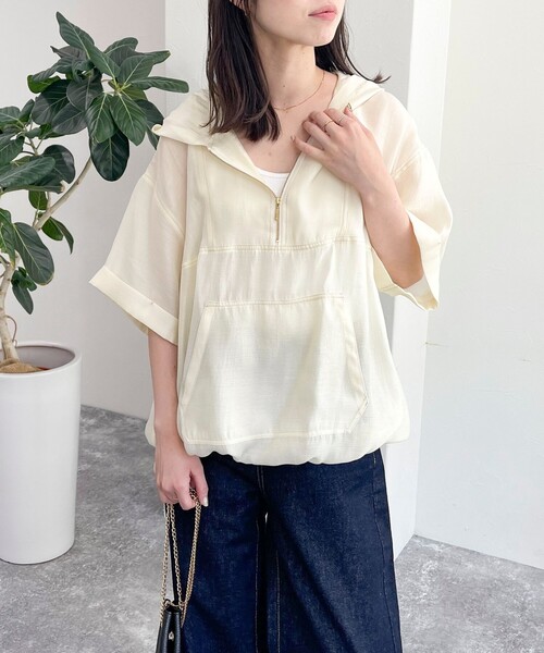 「fredy emue」 半袖ブラウス 38 アイボリー レディース_画像9