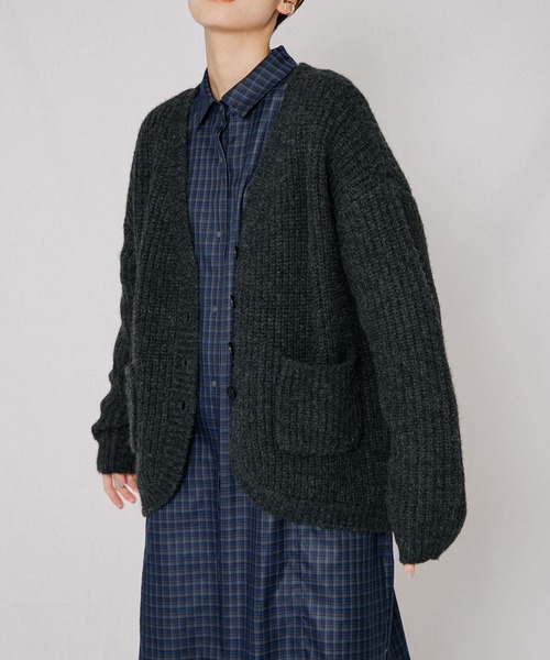 「EKAL」 ニットカーディガン ONE スミクロ レディース_画像8