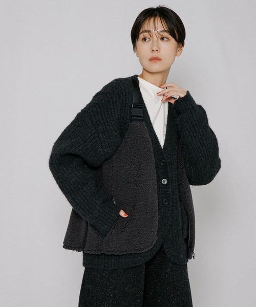 「EKAL」 ニットカーディガン ONE スミクロ レディース_画像9