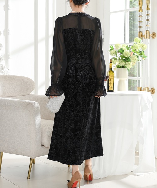 「Lace Ladies」 長袖ワンピース S ブラック レディース_画像7