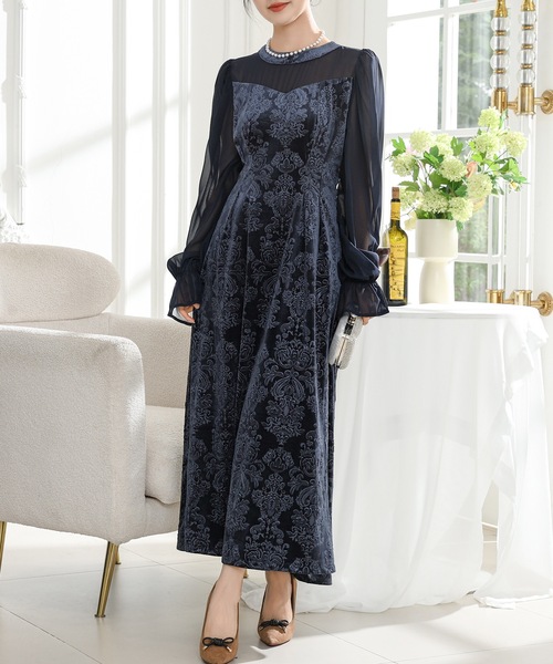 「Lace Ladies」 長袖ワンピース S ブラック レディース_画像9