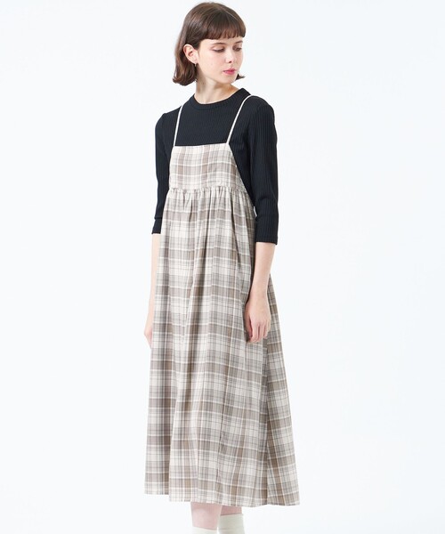 「MACKINTOSH PHILOSOPHY」 キャミソールワンピース 38 ベージュ レディース