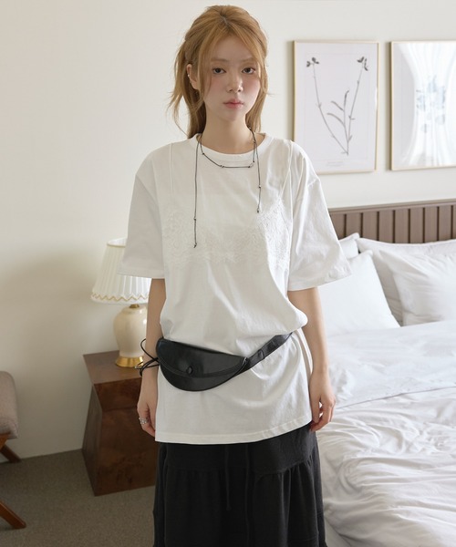 UNE MANSION（ユヌマンション） tシャツ 半袖 「UNE ORIGINAL」レース