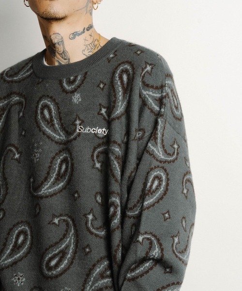 「Subciety」 長袖ニット X-LARGE ブラック メンズ_画像4