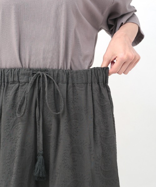 「チチカカ」 スカート FREE チャコールグレー レディース_画像8
