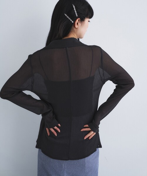 ブラウス シャツ thin gather shirts レディースの画像