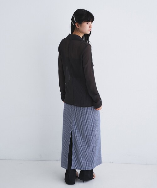 ブラウス シャツ thin gather shirts レディースの画像