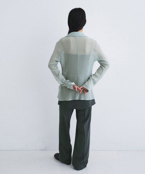 ブラウス シャツ thin gather shirts レディースの画像