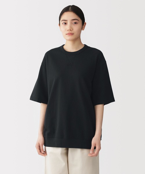 無印良品（MUJI） tシャツ 紳士 ライトスウェットクルーネック五分袖T