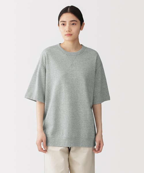 無印良品（MUJI） tシャツ 紳士 ライトスウェットクルーネック五分袖T