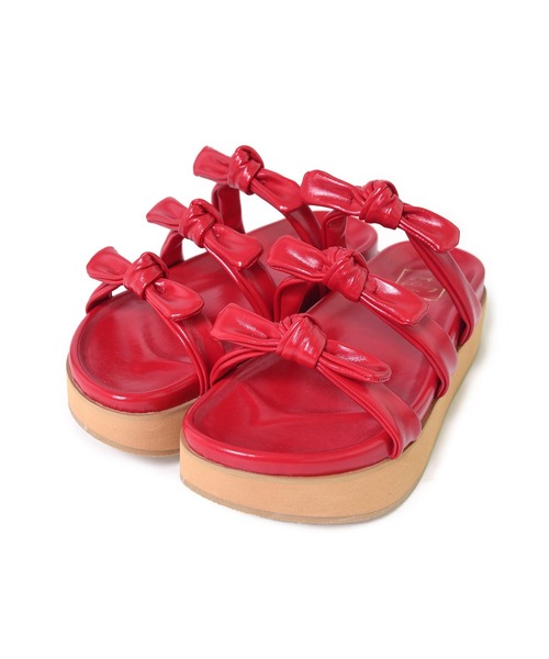 「Alley by w closet」 フラットサンダル L レッド レディース_画像8