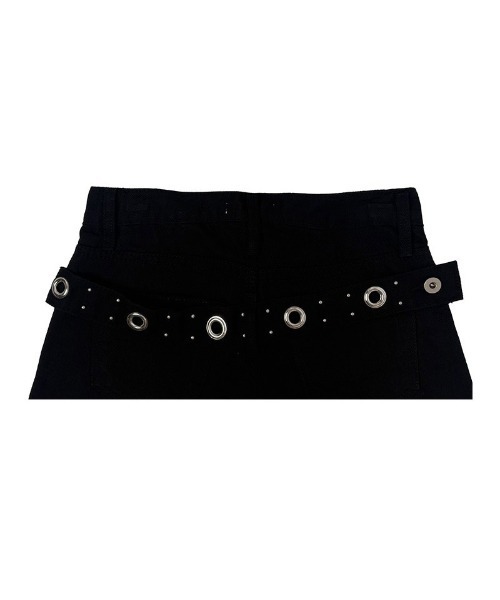 anyonemore パンツ バックスタッズアイレットベルトショートパンツ