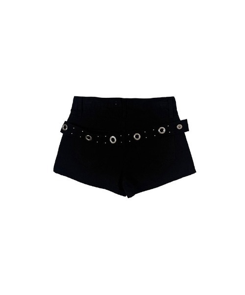 anyonemore パンツ バックスタッズアイレットベルトショートパンツ