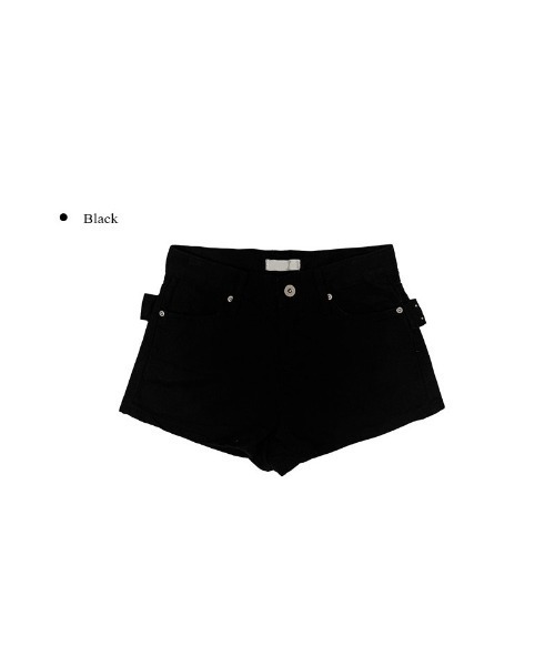 anyonemore パンツ バックスタッズアイレットベルトショートパンツ