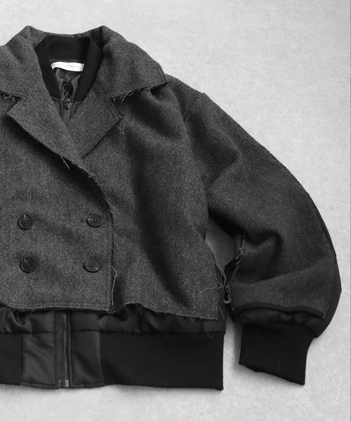「antiqua」 「pattern torso」ジャケット ONESIZE ブラック レディースの画像