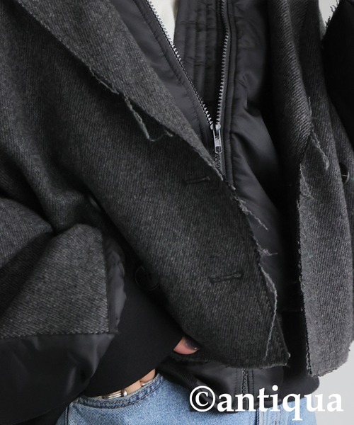 「antiqua」 「pattern torso」ジャケット ONESIZE ブラック レディースの画像