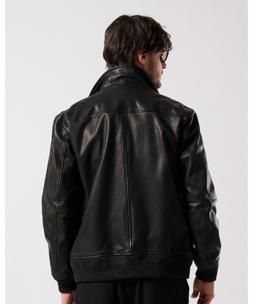 革ジャン ライダース leather rib jersey type A-2 メンズの画像