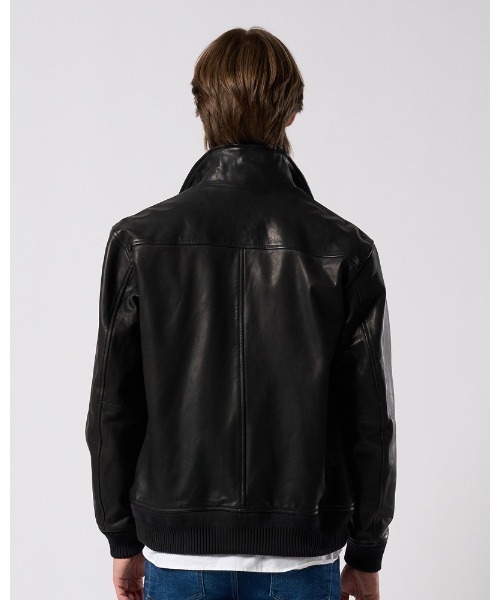 革ジャン ライダース leather rib jersey type A-2 メンズの画像