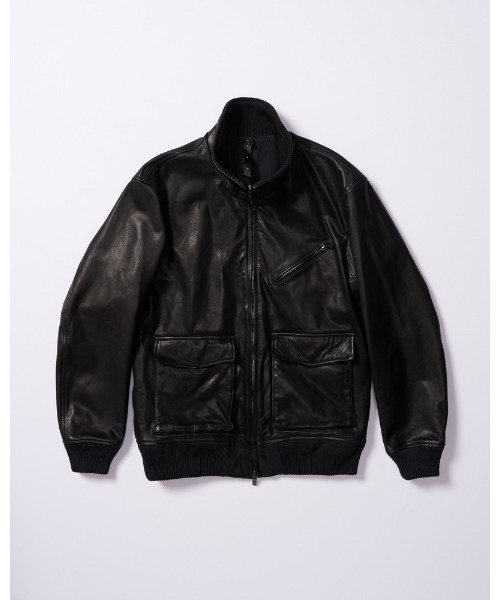 革ジャン ライダース leather rib jersey type A-2 メンズの画像