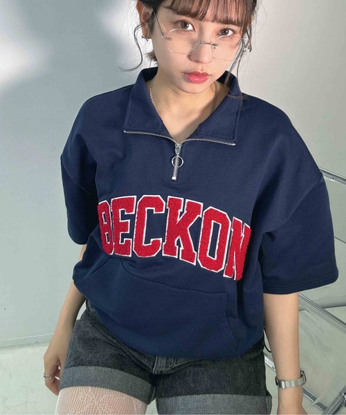 AS KNOW AS（アズノゥアズ） tシャツ 半袖 ポケット付きハーフジップ