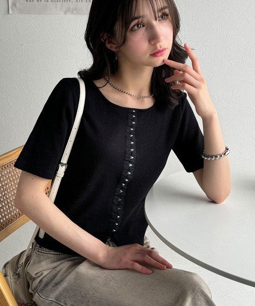 「classicalelf」 カーディガン LARGE ブラック レディース_画像6
