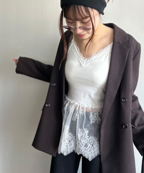 Kotoe（コトエ） キャミソール 「カップ付き」 ペプラムレース ブラ