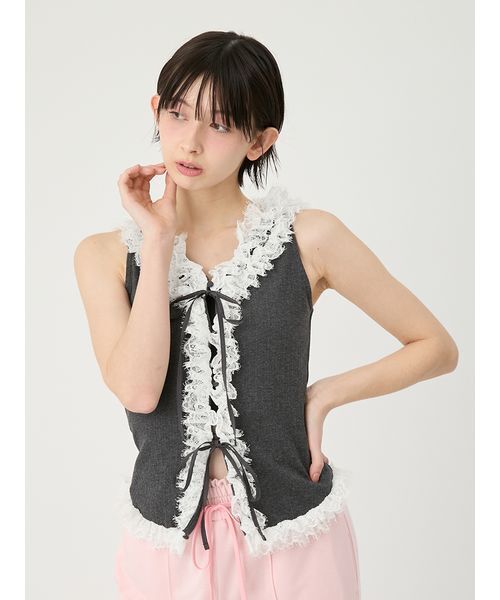 LILY BROWN（リリーブラウン） tシャツ レースフリルコンビカット