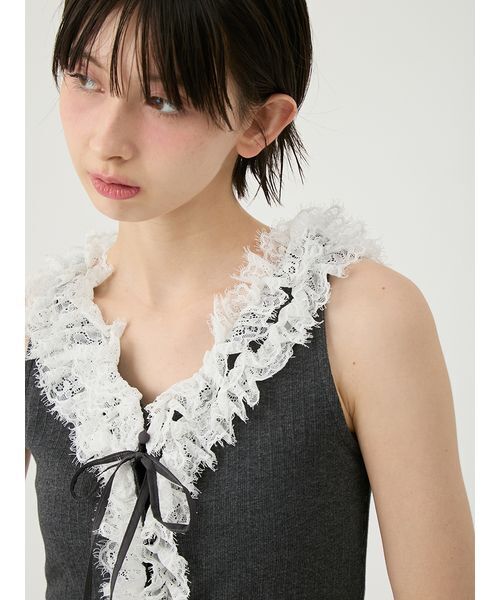 LILY BROWN（リリーブラウン） tシャツ レースフリルコンビカット