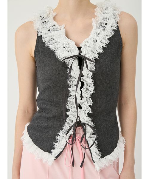 LILY BROWN（リリーブラウン） tシャツ レースフリルコンビカット