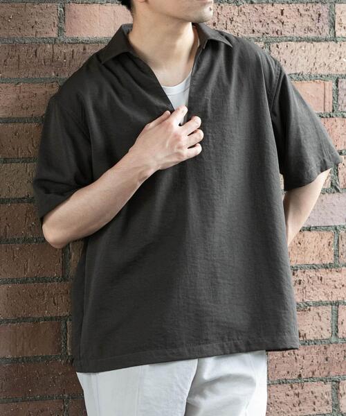URBAN RESEARCH ROSSO MEN シャツ 半袖 「セットアップ対応」「防シワ