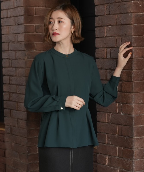 「TRUDEA」 長袖ブラウス MEDIUM グレイッシュブルー レディース_画像5